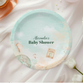 Prato De Papel Deixe a empresa começar o Chá de fraldas