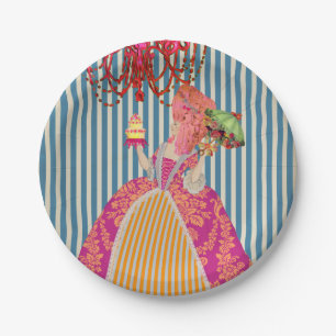 Prato De Papel Deixe-os comer o bolo (mais opções) -