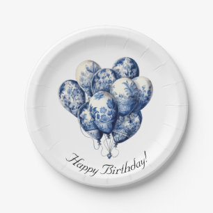 Prato De Papel Delft Blue Balloons, personalizável