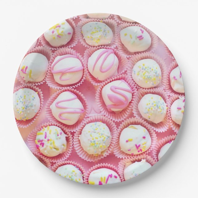Prato De Papel Delícias do cupcake (Frente)