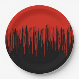 Prato De Papel Derrubando Halloween de Sangue