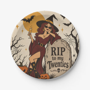 Prato De Papel DESCANSE EM PAZ os Meus Vinte Anos no Halloween de
