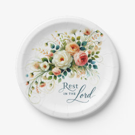 Prato De Papel Descanse no Lorde Flóral