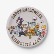 Prato de papel descartável para Halloween