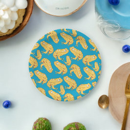 Prato De Papel Desenho Animado do Sapo Amarelo