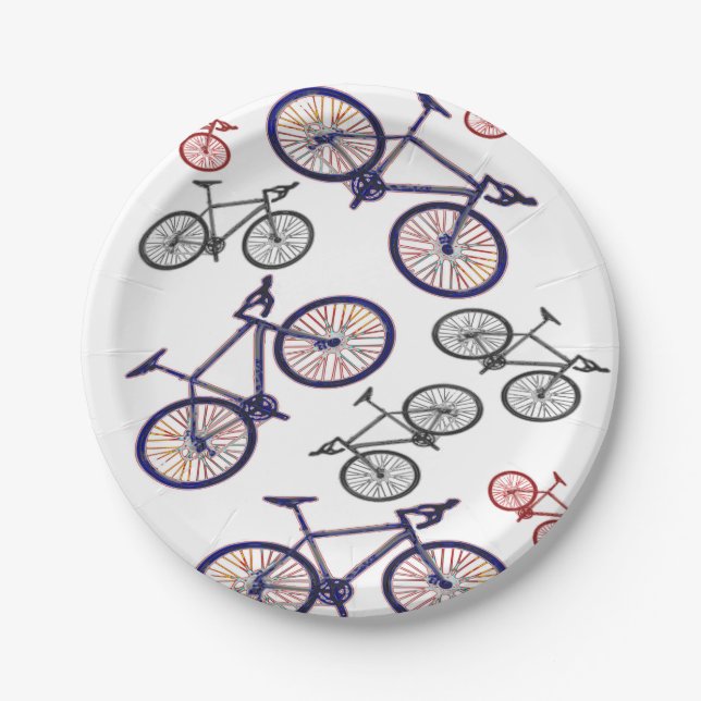 Prato De Papel Desenho de Impressão de Bicicleta (Frente)