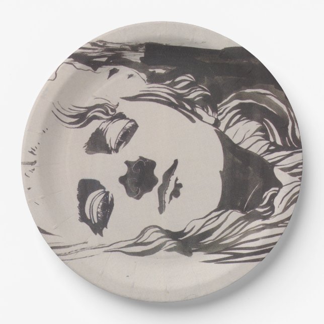 Prato De Papel Desenho de uma mulher de "Ver Sacrum" (Moser) (Frente)