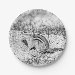 Prato De Papel Desenho do Chipmunk