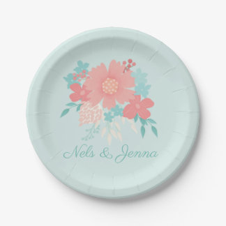 Prato De Papel Desenho floral moderno e bonito