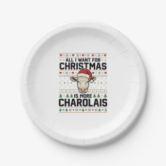 Prato De Papel Desenho Vetorial de Camisa Feia de Natal de Vaca C