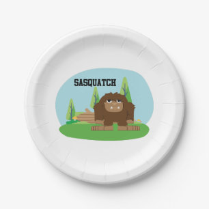Prato De Papel Desenhos animados bonitos Sasquatch