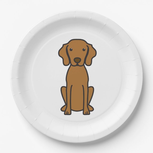 Prato De Papel Desenhos animados do cão de Vizsla (Frente)