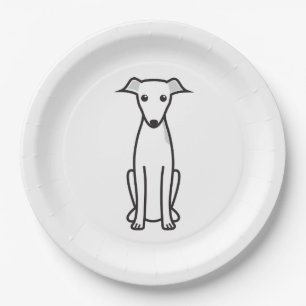Prato De Papel Desenhos animados do cão do galgo italiano