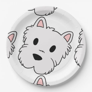 Prato De Papel desenhos animados head.png do westie