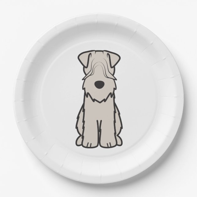 Prato De Papel Desenhos animados Wheaten brandamente revestidos (Frente)