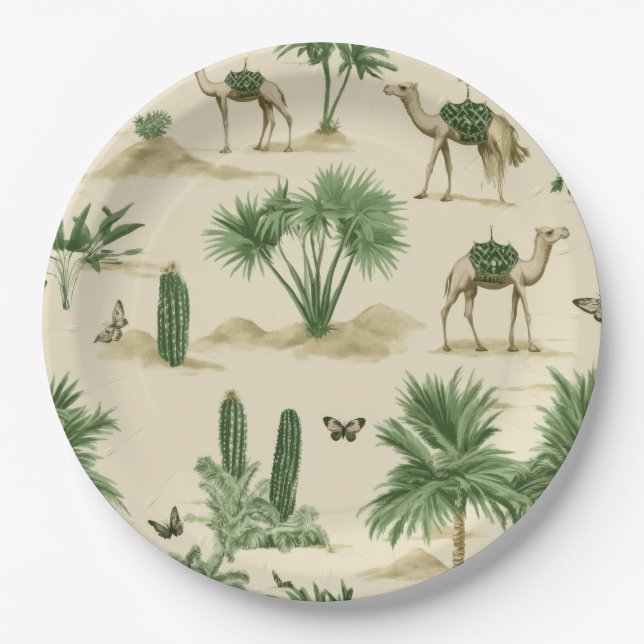 Prato De Papel "Desert Caravan Paper Plate" (Frente)