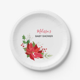 Prato De Papel Deserto de Ornaments de Poinsettia Vermelha