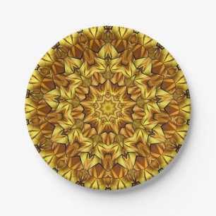 Prato De Papel Design abstrato antigo do ouro Mandala - 63495