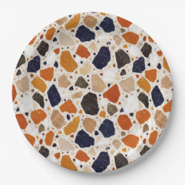 Prato De Papel Design Abstrato de Terrazzo Mediterrâneo