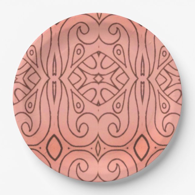 Prato De Papel Design abstrato Sangria (Frente)