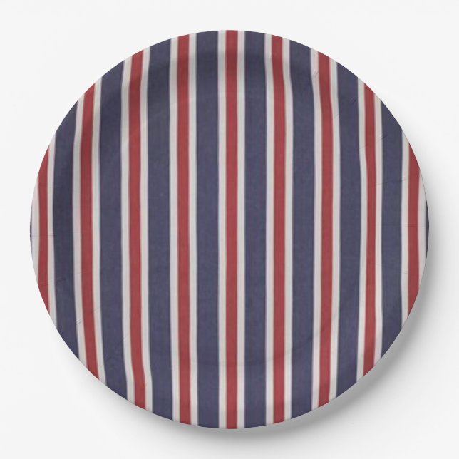 Prato De Papel Design All-American Patriotic Striped (Frente)