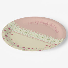 Prato De Papel Design Com Padrões Adoráveis Acentuado Com Coraçõe