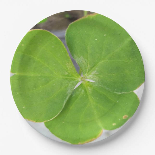 Prato De Papel Design de 9 Polegadas Elegante De Três Folhas (Frente)