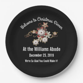 Prato De Papel Design de anjos, geleias e flores espumantes