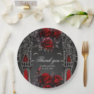 Prato De Papel Design de casamento gótico e maravilhoso.