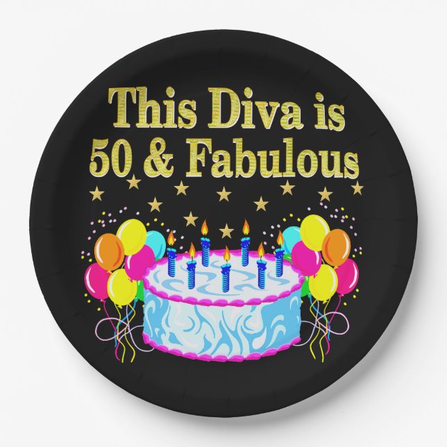 Prato De Papel Design DE CELEBRAÇÃO FABULOSA DO 50º PARTIDO (Frente)