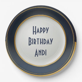 Prato De Papel Design de cerâmica moderna japonesa azul e Dourada