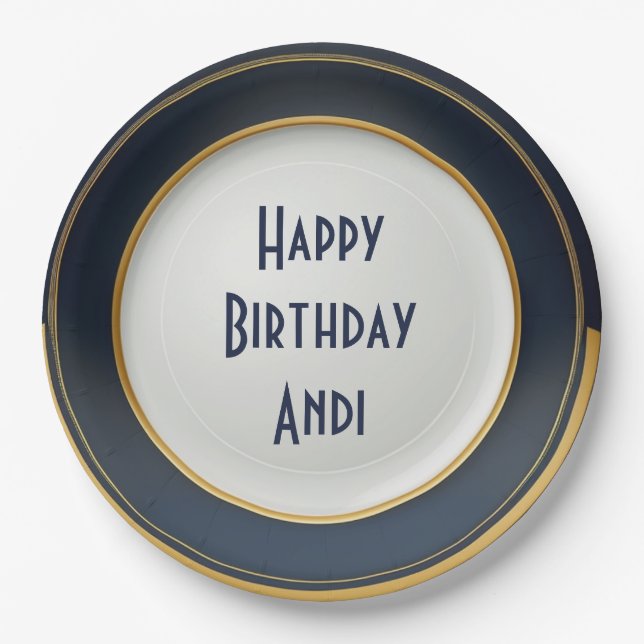 Prato De Papel Design de cerâmica moderna japonesa azul e Dourada (Frente)