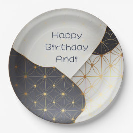 Prato De Papel Design de cerâmica moderna japonesa, preta e Doura