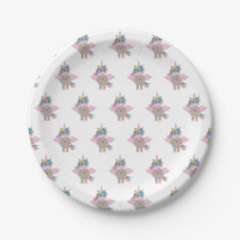 Prato De Papel Design de Cute Rainbow Unicorn