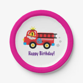 Prato De Papel Design de Emergência do Bombeiro Fogo Vermelho