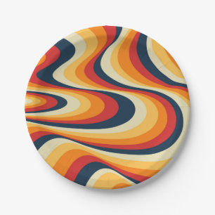 Prato De Papel Design de espiral abstrato colorida