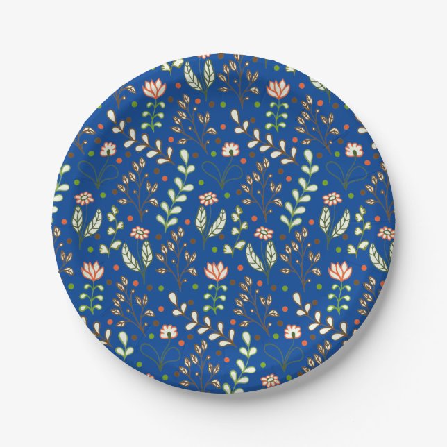 Prato De Papel Design de fundo floral de Bestseller para casament (Frente)