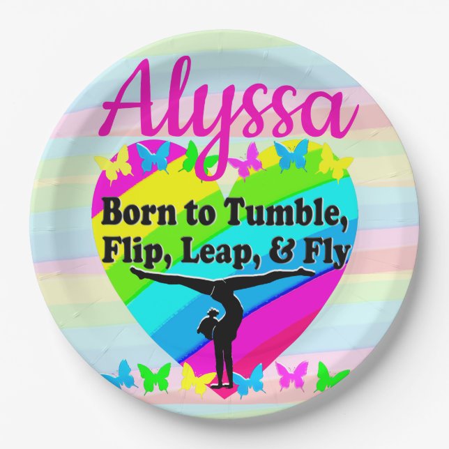 PRATO DE PAPEL DESIGN DE GINÁSTICA TERRÍFICA DE TUMBLIA (Frente)