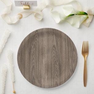 Prato De Papel Design de madeira castanha escura estética