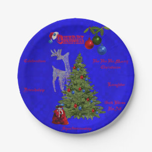 Prato De Papel Design de Natal do Blue Lawn Bowls