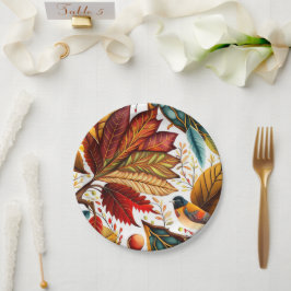 Prato De Papel Design de outono e Ação de Graças