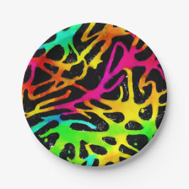 Prato De Papel Design de pintura colorida com néon