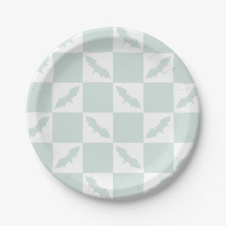 Prato De Papel Design de Verificação Verde da Casa Mint com Bats