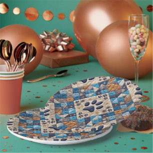 Prato De Papel Design do Coletor de Pawprint do Cão