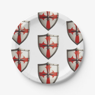 Prato De Papel design do escudo cruzador