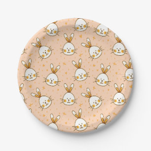 Prato De Papel Design engraçada com coelhos pequenos