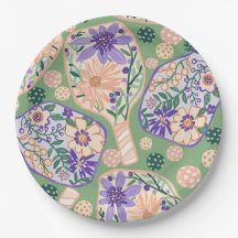 Design Floral de Pickleball Vintage