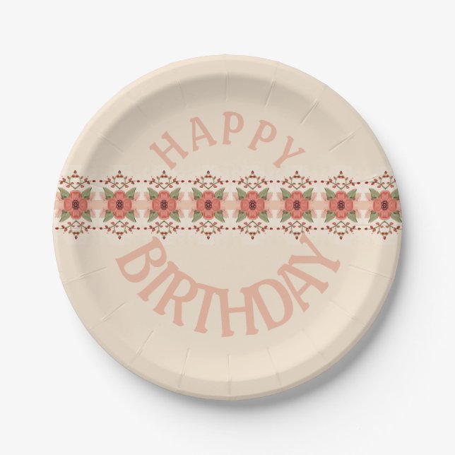 Prato De Papel Design Floral Moderno (Frente)