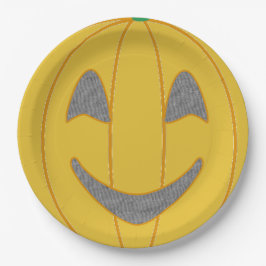 Prato De Papel Design Halloween Laranja Cheio de Pumpkin
