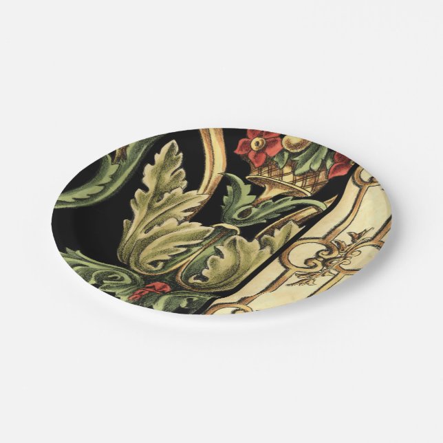 Prato De Papel Design Ornamental com Fronteiras Negras (Inclinado)